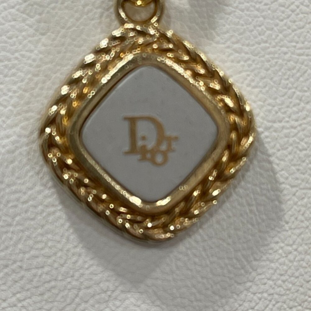 Christian Dior Enamel Logo Pendant Necklace Gold Plated (164445) - Picture 2 of 4